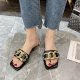 Women's Metal Buckle Low Heel Sandals