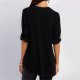 Zip V-neck Shirts Women Short Sleeve Loose Tops