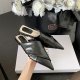 Fashion Korean Style Pointed-toe Flat Heel Casual Cross Back Empty Slippers Toe Cap