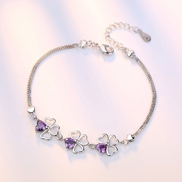 Fashion Ladies Amethyst Heart-shaped Hand Jewelry